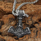 Valknut Thor Hammer Necklace (TH091) - Viking Merch