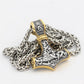 Gold and Silver Mammen Thor Hammer Necklace (TH002) - Viking Merch