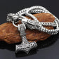 Silver Mammen Thor Hammer with Square Wolf Kings Chain (TH015) - Viking Merch