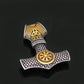 Gold and Silver Helm of Awe Thor Hammer (TH001) - Viking Merch