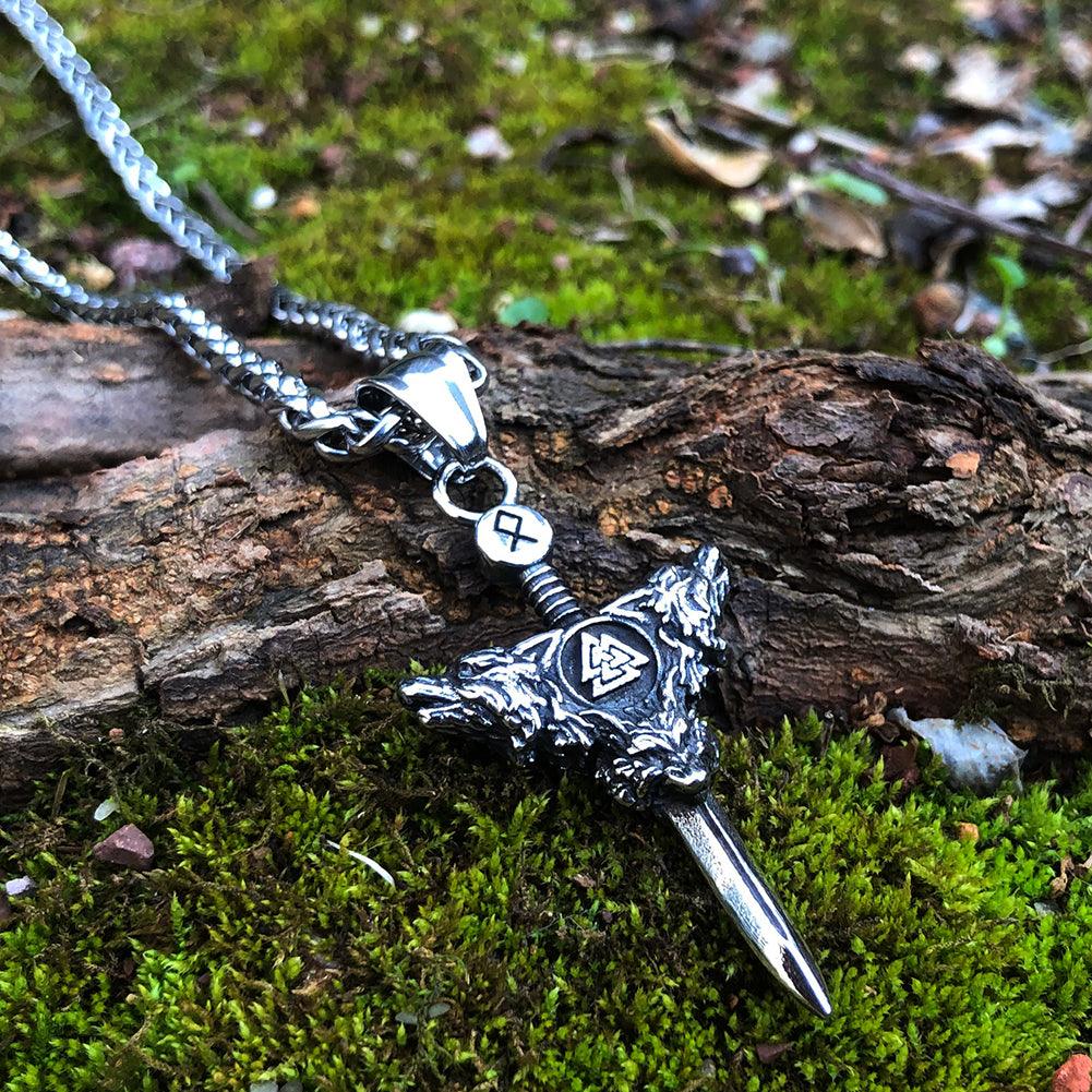 Wolf Sword Pendant (VN052) - Viking Merch