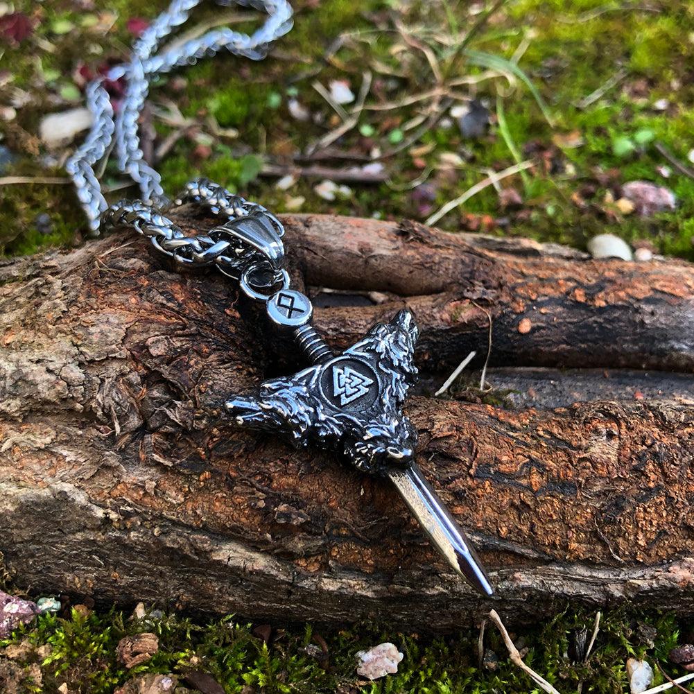 Wolf Sword Pendant (VN052) - Viking Merch