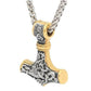 Gold and Silver Mammen Thor Hammer Necklace-Necklace-Viking Merch
