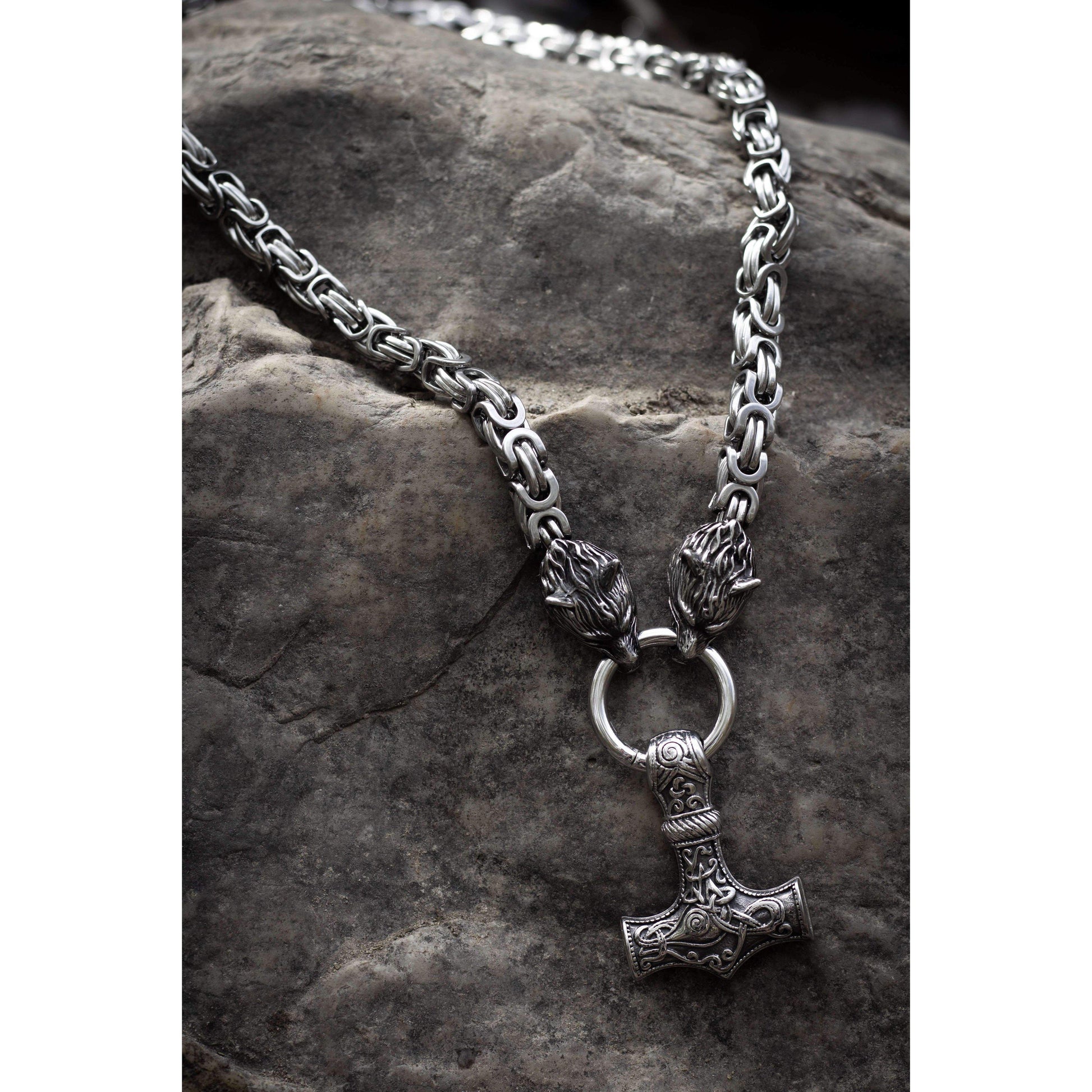 Mammen Thor Hammer Viking Mjolnir Pendant (TH050)-Necklace-Viking Merch