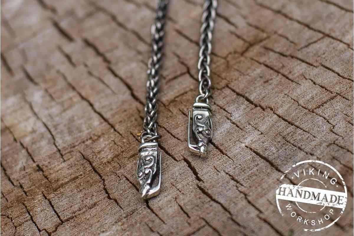 Wolf Heads Viking Kings Chain Necklace (S029) - Viking Merch